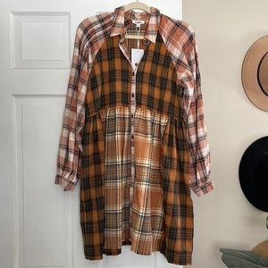 NWT plaid flannel dress